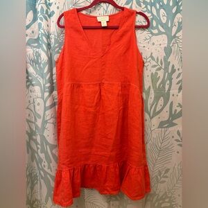 Cynthia Rowley Women's Linen V-neck Tiered Mini Dress Size XL